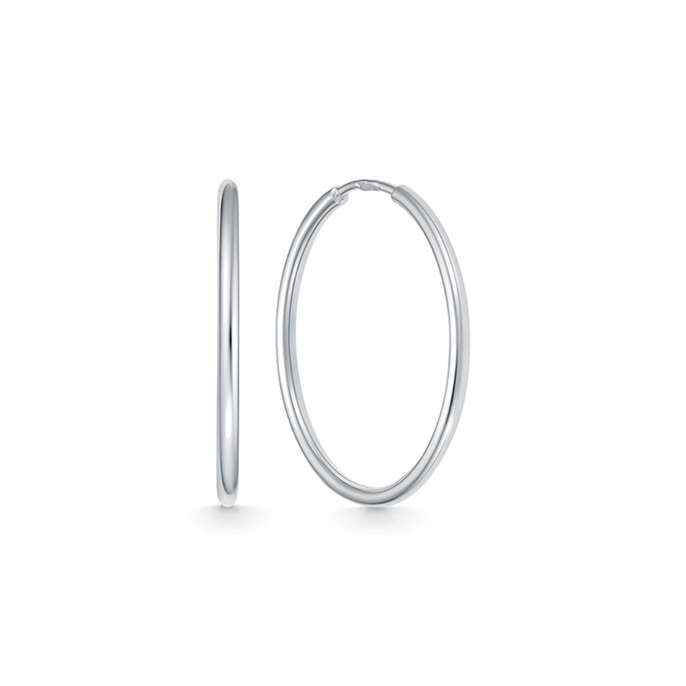 Серьги конго женские из родированого серебра 925 пробы с020025