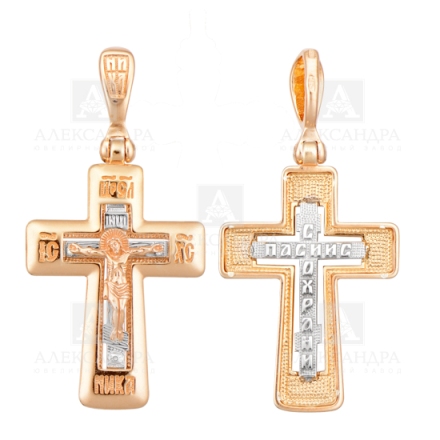 Крест из красного золота 585 пробы Кр187-01