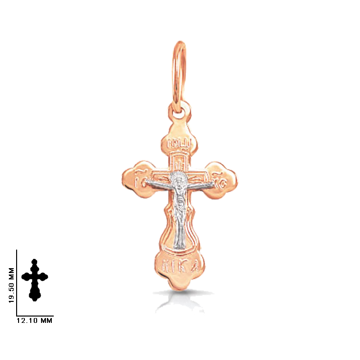 Крест из красного золота 585 пробы 54032911