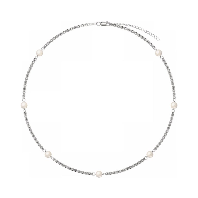 Колье из родированого серебра 925 пробы НХ22-1785К9-3 д. 0,5 мм