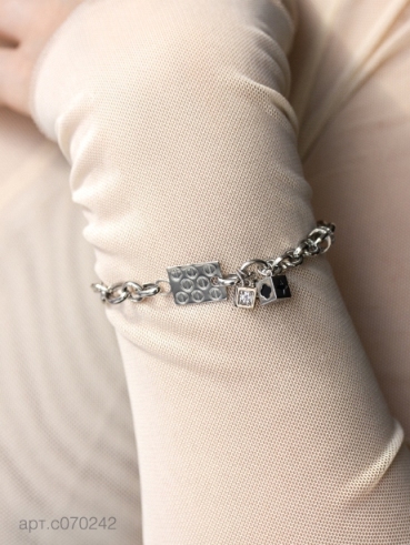 Браслет из родированого серебра 925 пробы с070242