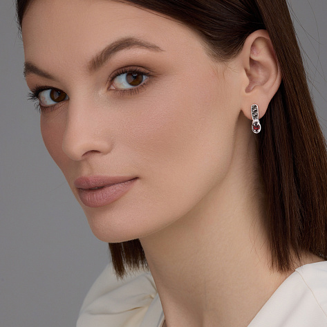 Серьги из серебра 02-4362/00ГР-17