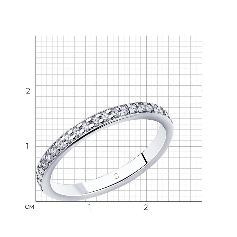Кольцо из родированого серебра 925 пробы 94010699