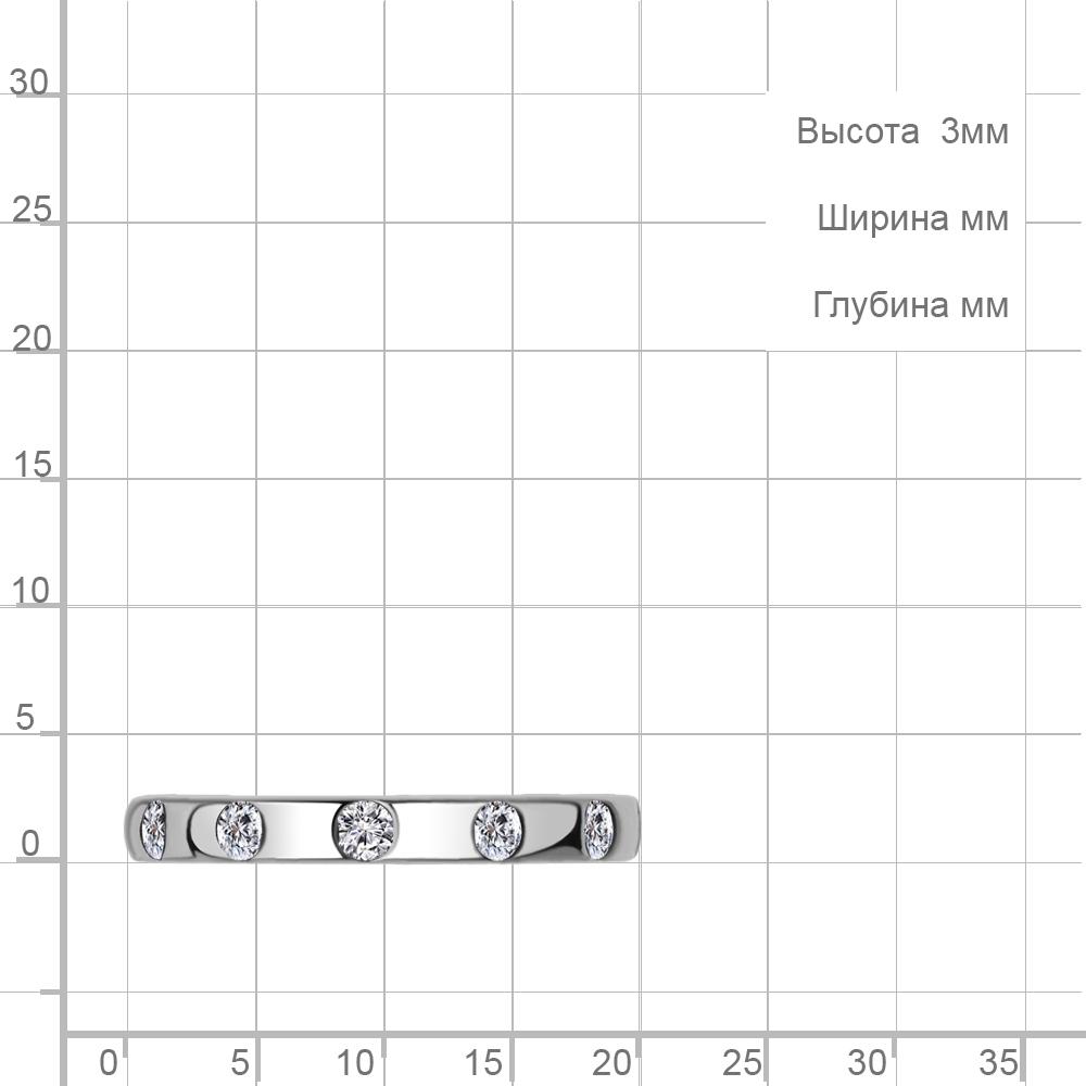 Кольцо из родированного серебра 925 пробы 67795А