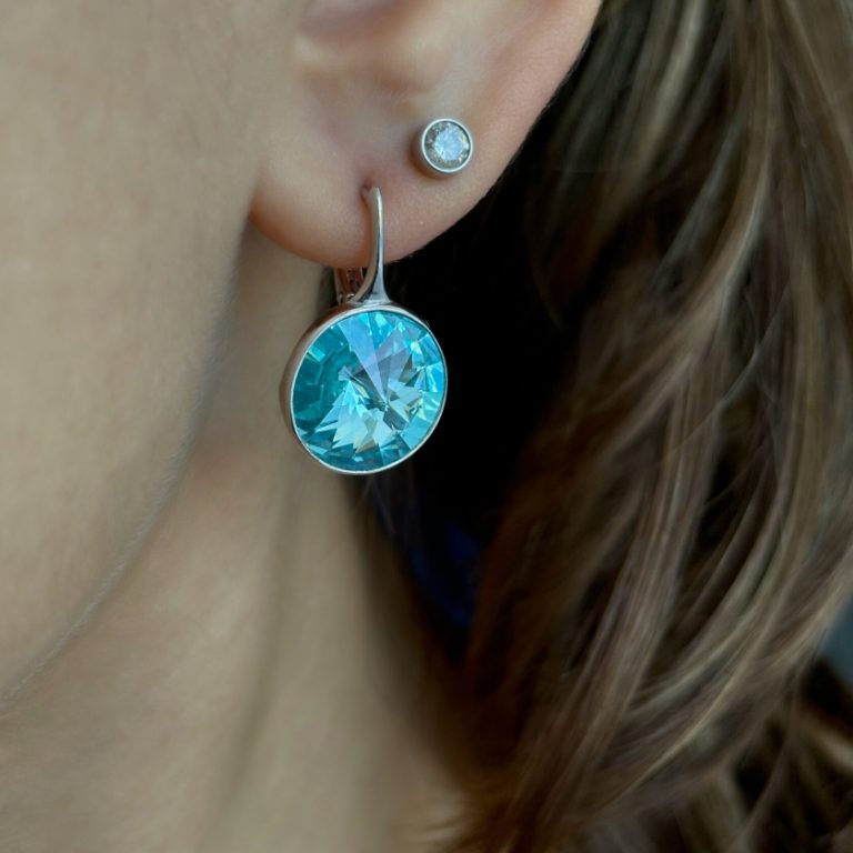 Серьги из родированого серебра 925 пробы с3.67.02.201