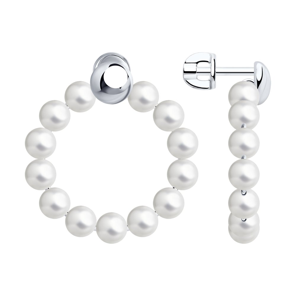 Пусеты из родированого серебра 925 пробы 94024814