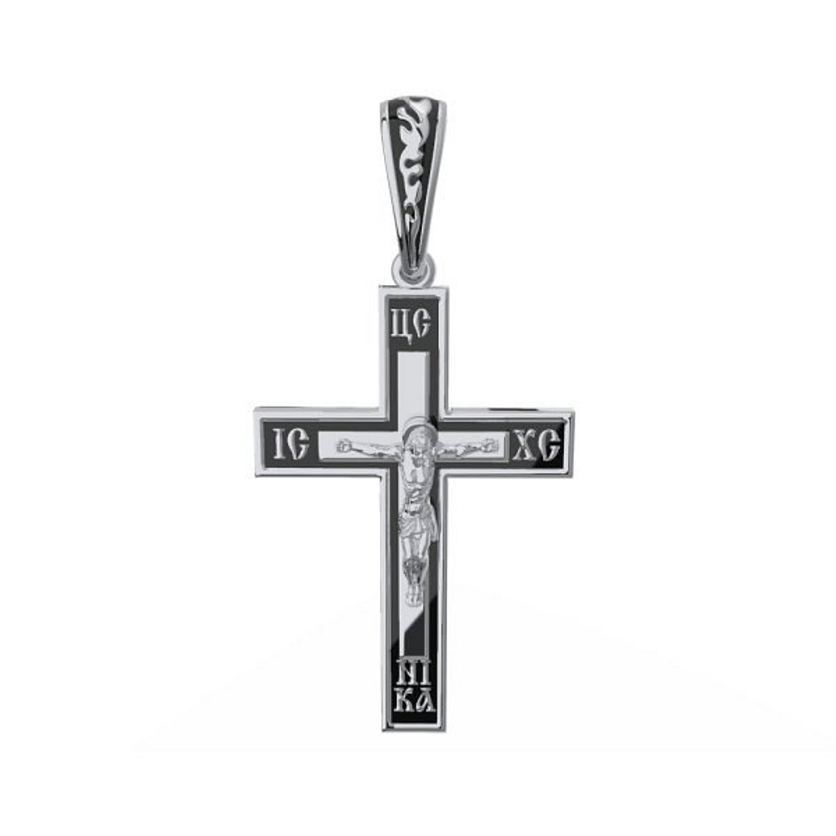 Крест из родированого серебра 925 пробы 0800184-00875