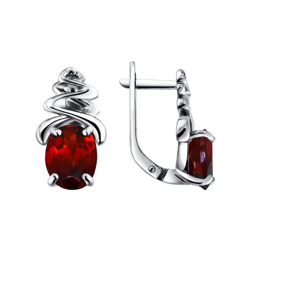 Серьги с английским замком женские из родированого серебра 925 пробы 92020088