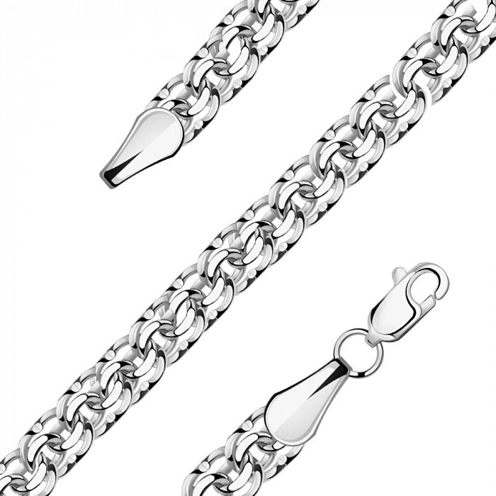 Цепь из родированого серебра 925 пробы НЦ22-056-3 д. 1  , плетение: бисмарк