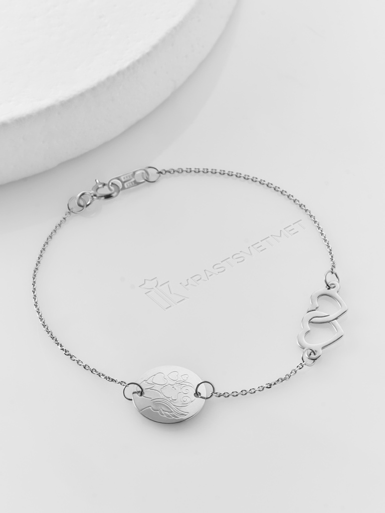 Браслет из родированого серебра 925 пробы НБ22-589-3 д. 0,35  , плетение: кобра