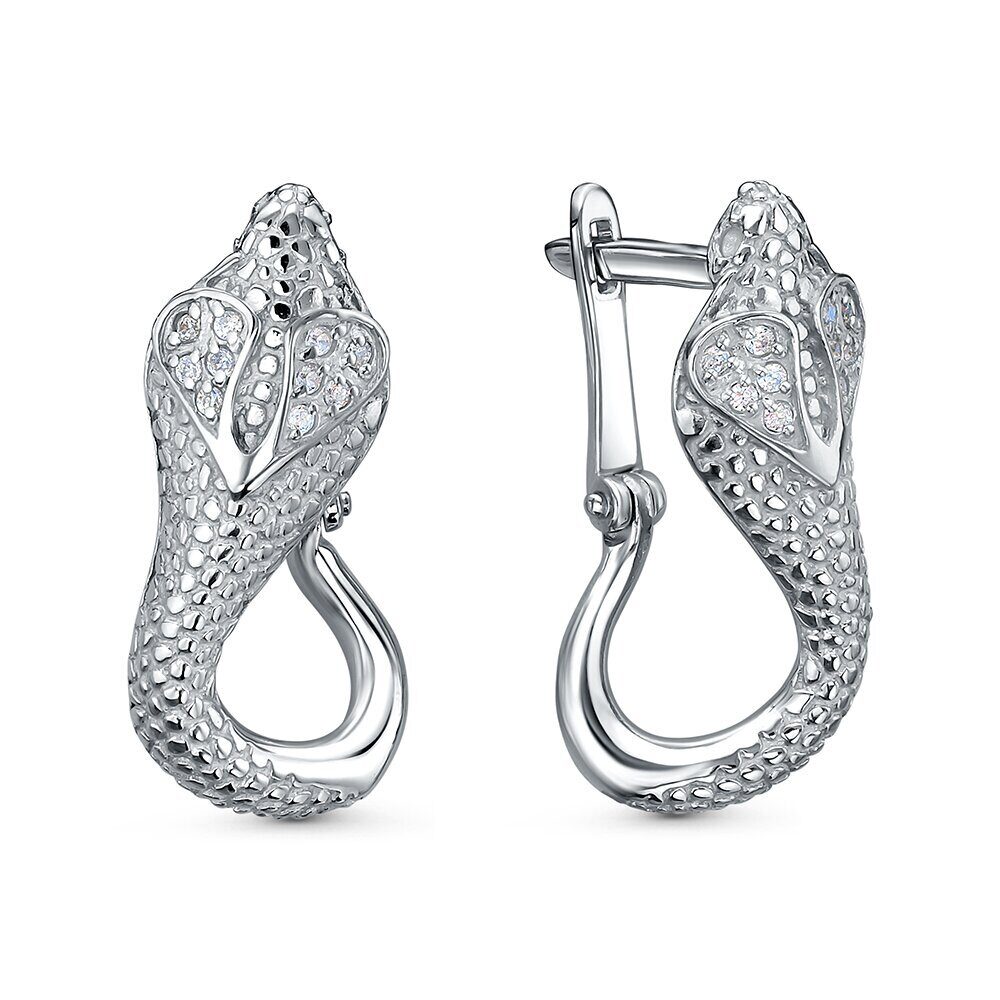 Серьги из серебра 3101028113 Змея