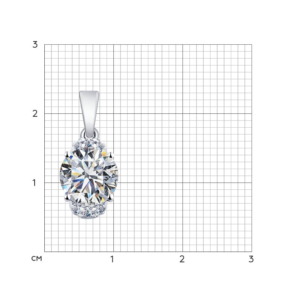 Подвеска из родированого серебра 925 пробы 89030003 с фианитом swarovski