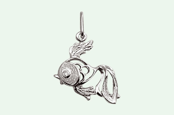 Подвеска из родированого серебра 925 пробы 60100724 с бриллиантом