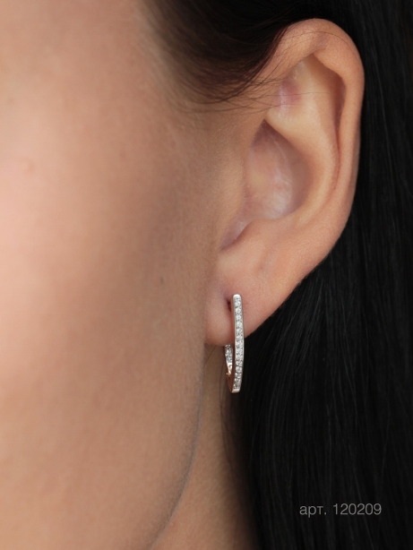 Серьги с английским замком женские из золота 585 пробы 120209