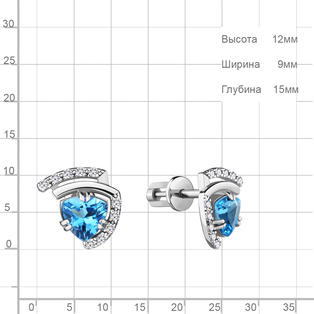 Пусеты из серебра 4740505А
