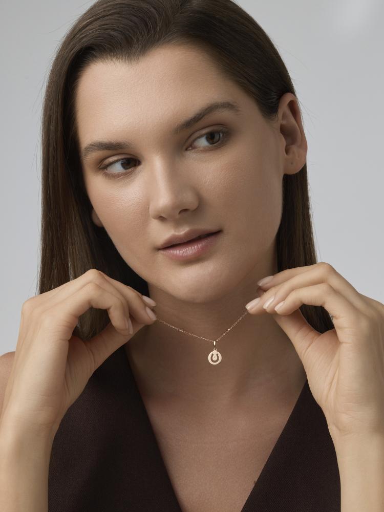 Подвеска из красного золота 585 пробы 36737-100 с бриллиантом