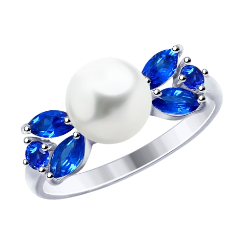 Кольцо из родированого серебра 925 пробы 94012699