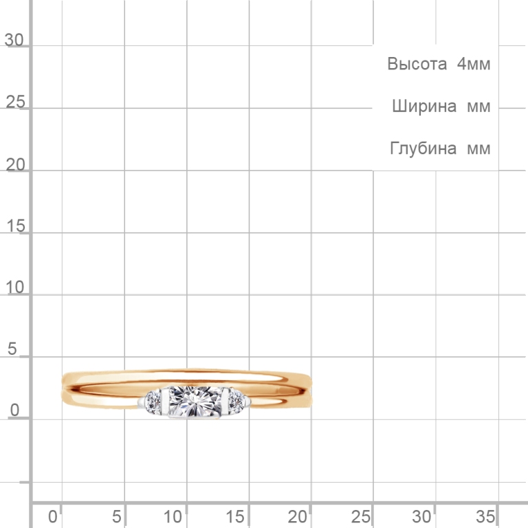 Кольцо из красного золота 585 пробы 67114