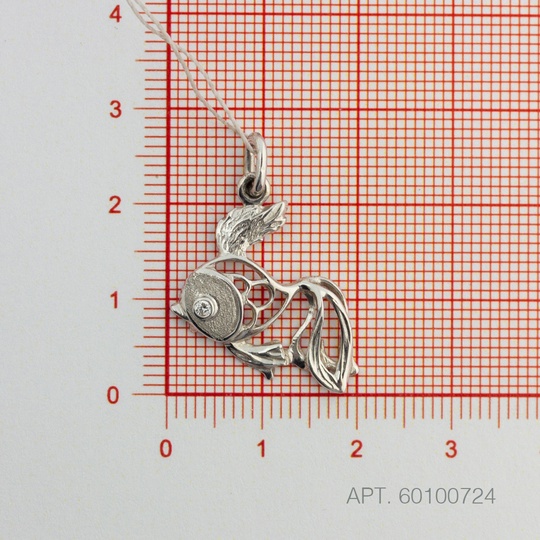 Подвеска из родированого серебра 925 пробы 60100724 с бриллиантом