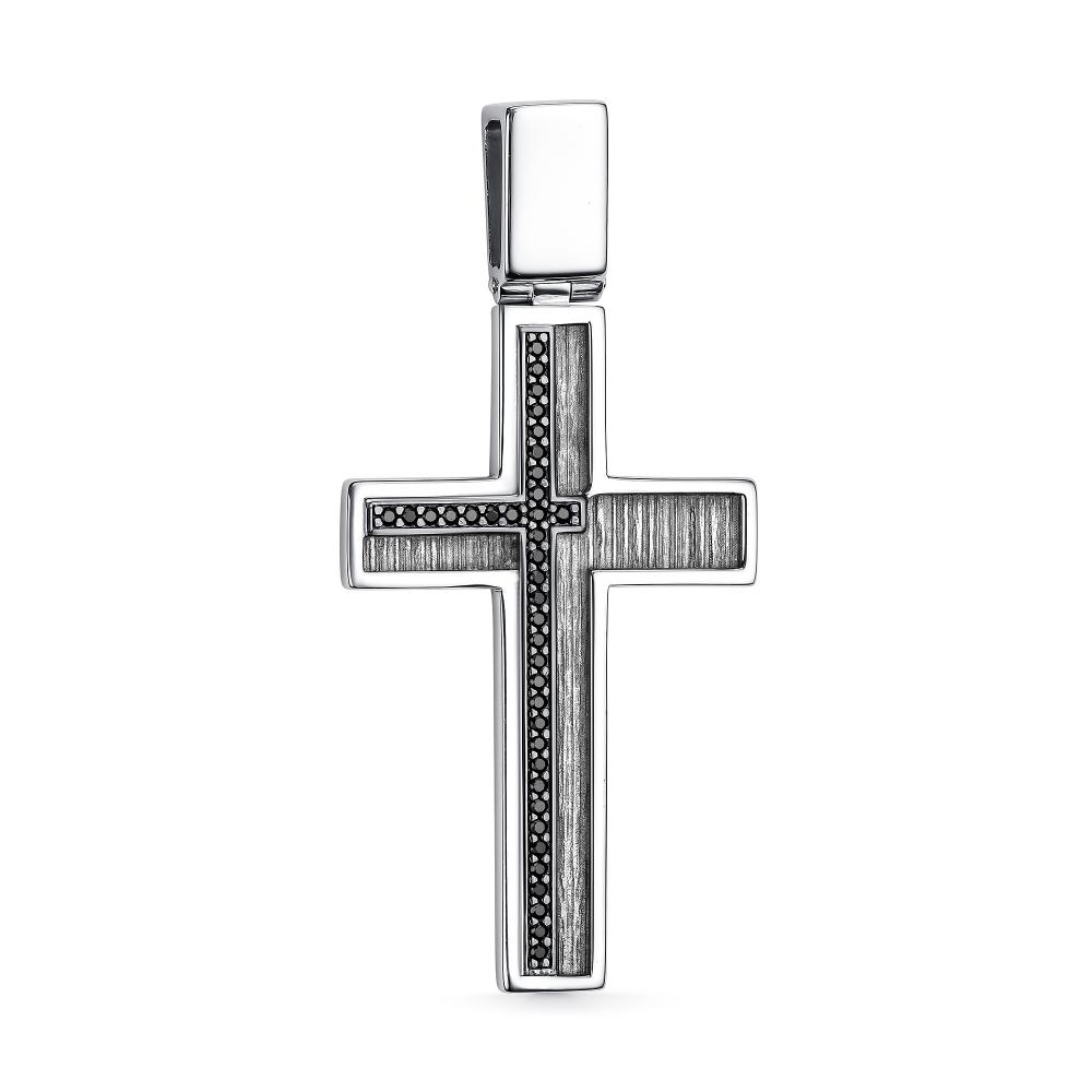 Крест из родированого серебра 925 пробы 03-3838/0КЦ1-17