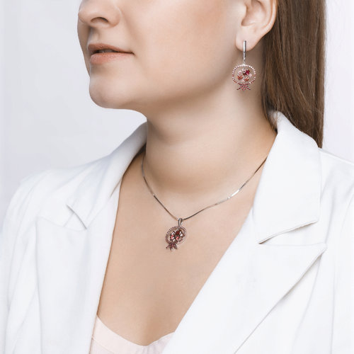 Серьги с английским замком женские из родированого серебра 925 пробы 94023785