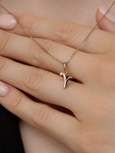 Подвеска из красного золота 585 пробы 34218-100 с бриллиантом