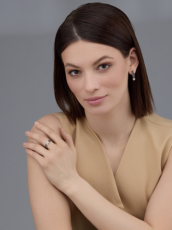 Серьги из серебра 02-4238/000Б-17