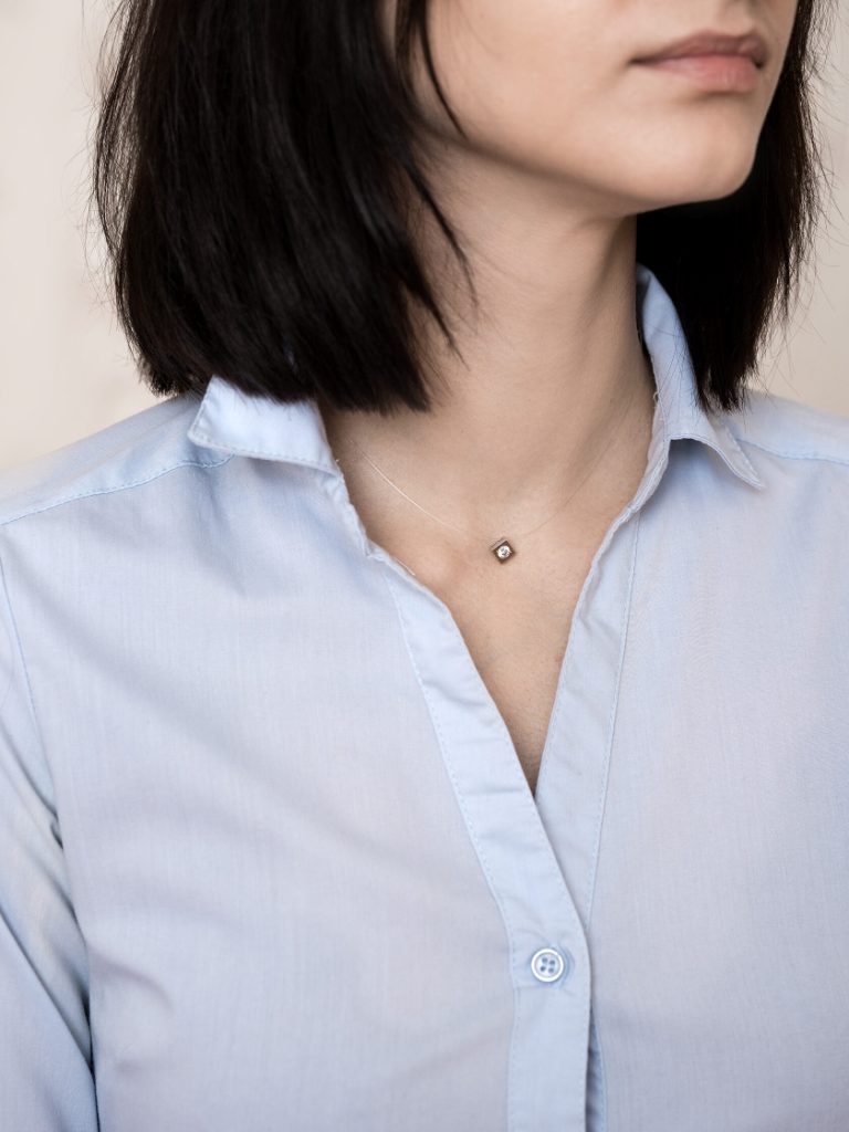 Колье из белого золота 585 пробы б1.04.01.00