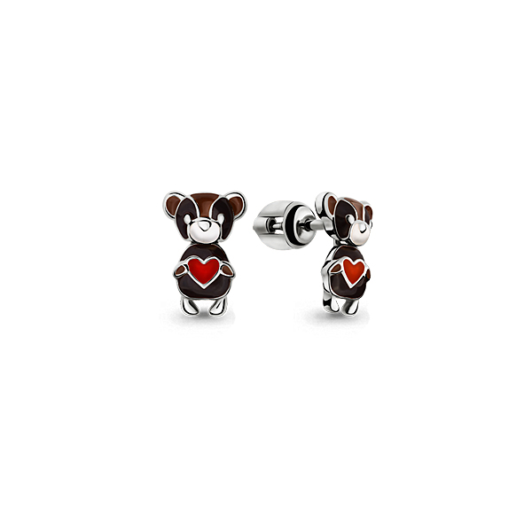 Пусеты из родированого серебра 925 пробы 33343