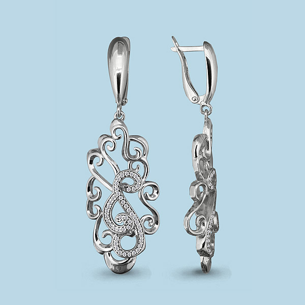 Серьги из серебра 45237А
