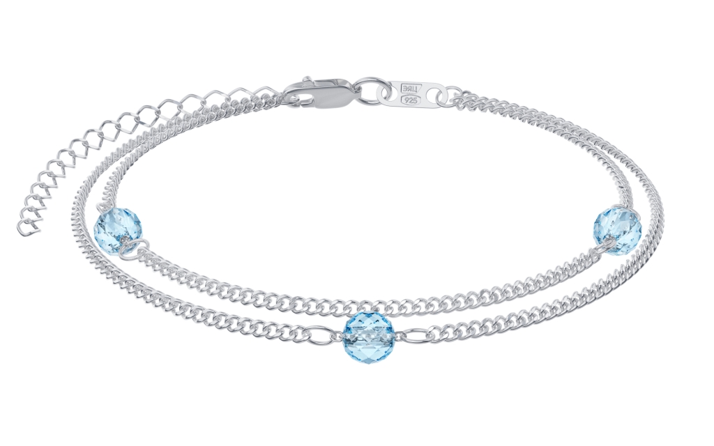 Браслет из родированого серебра 925 пробы НБ22-427К6-3 д. 0,5  , плетение: гурмета