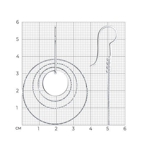 Серьги из родированого серебра 925 пробы 94024357