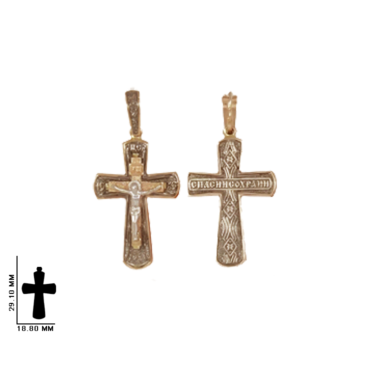 Крест из красного золота 585 пробы 58080034ч