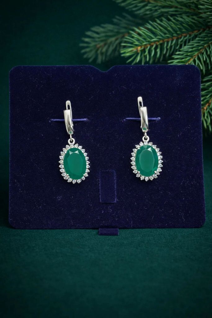 Серьги женские из родированного серебра 925 пробы 144 СИ-00085