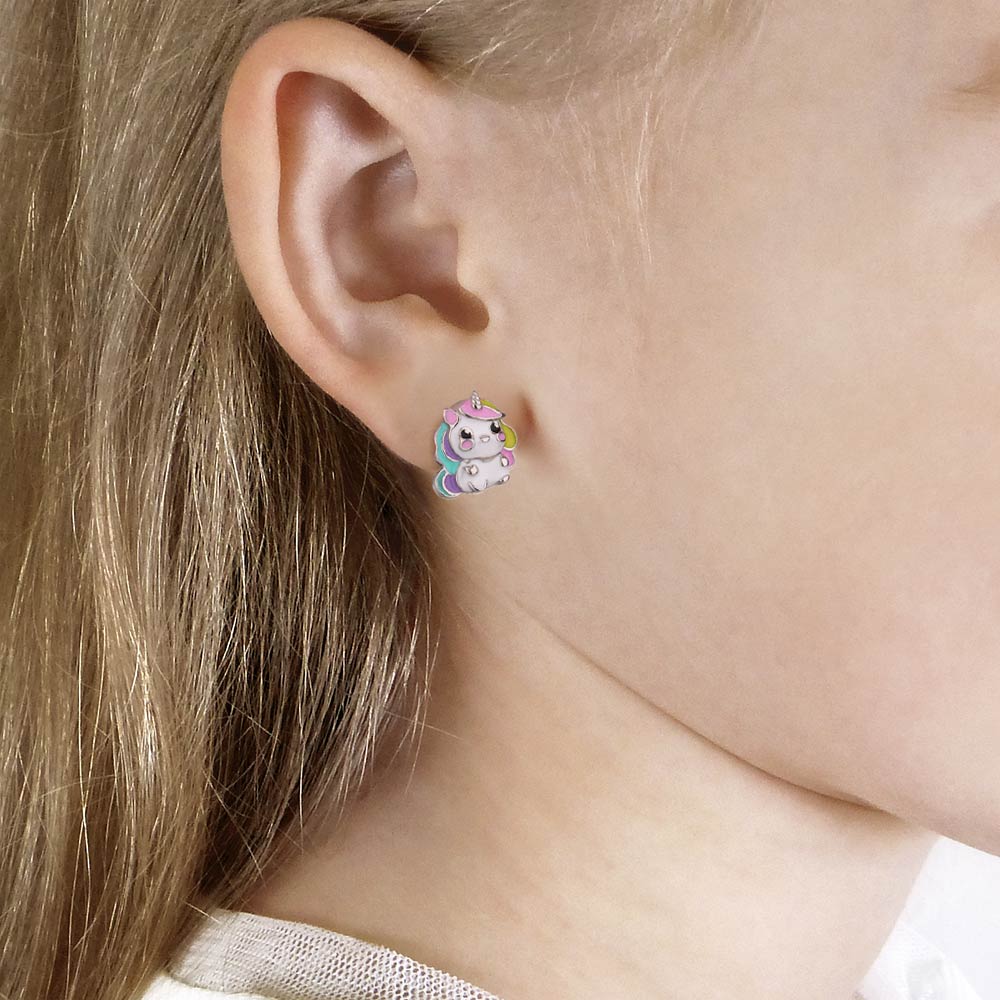 Серьги с английским замком детские из родированого серебра 925 пробы 34753