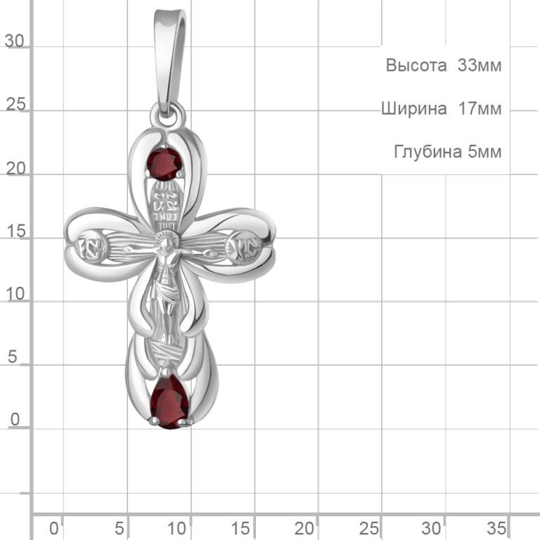 Крест из серебра 925 пробы 2226003  Родирование