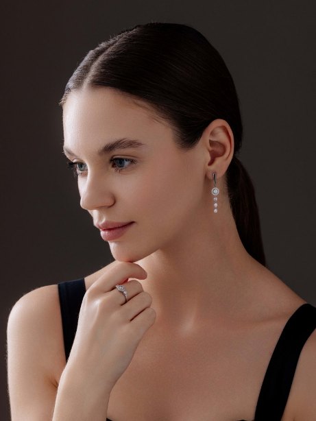 Серьги из серебра 02-4008/00КЦ-00
