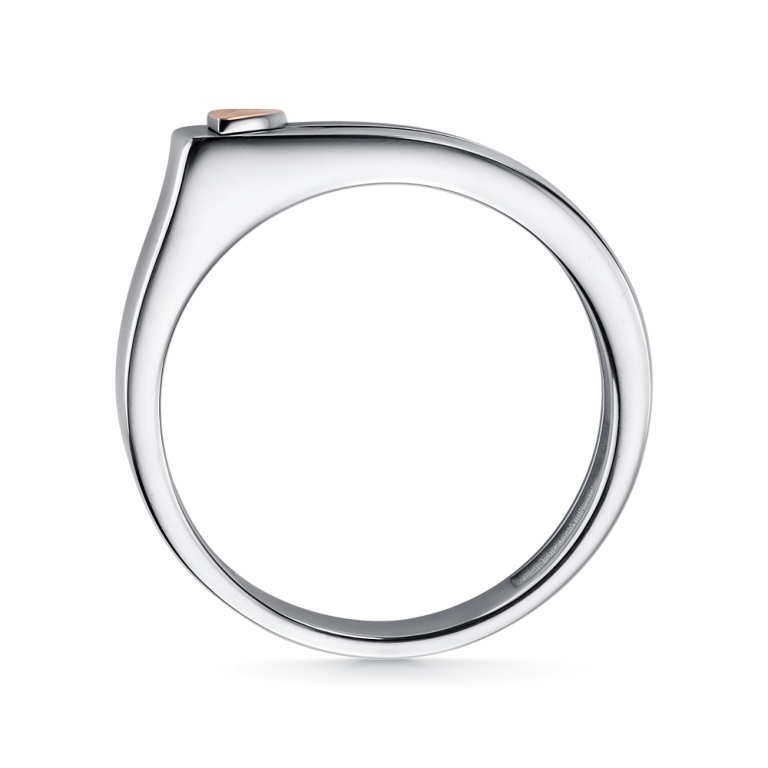 Кольцо из родированого серебра 925 пробы 01-4124/000Б-00 и бриллиантом