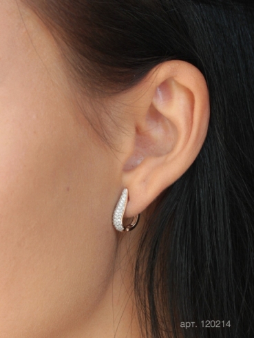 Серьги с английским замком женские из золота 585 пробы 120214