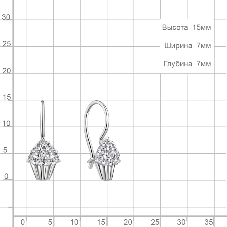 Серьги из серебра 49204А