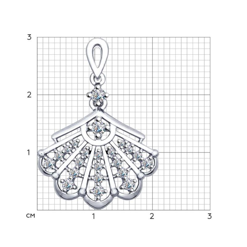 Подвеска из родированого серебра 925 пробы 94031807