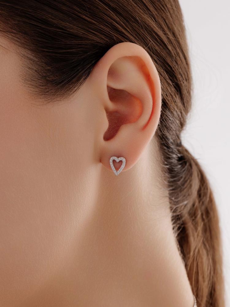 Пусеты из родированого серебра 925 пробы 02-4065/00КЦ-00