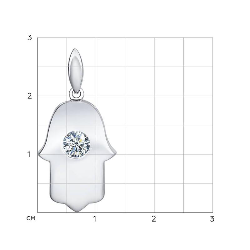 Подвеска из родированого серебра 925 пробы 94031305