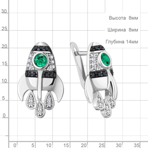 Серьги из серебра 49426АГЧ
