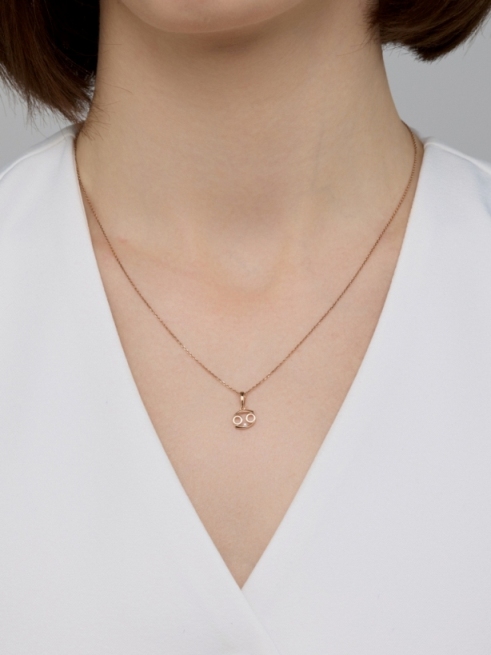 Подвеска из красного золота 585 пробы 34215-100 с бриллиантом