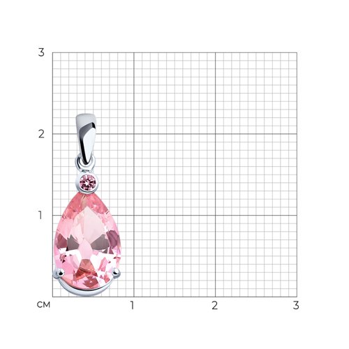 Подвеска из родированого серебра 925 пробы 94032229