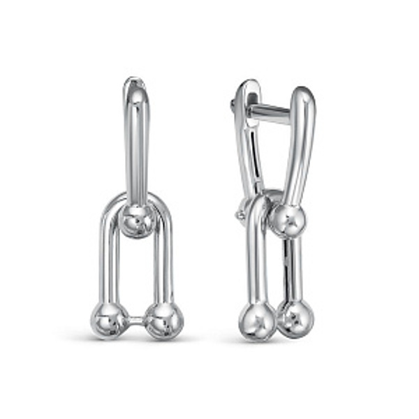 Серьги женские из родированого серебра 925 пробы с120191