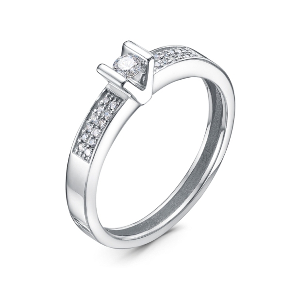 Кольцо из родированого серебра 925 пробы с110044