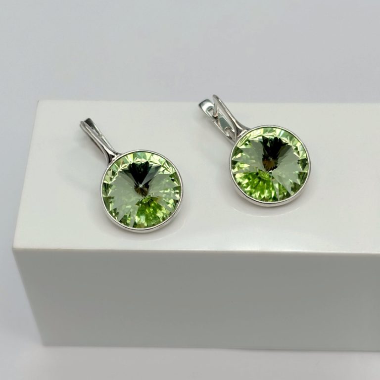 Серьги с английским замком из родированного серебра 925 пробы с3.67.02.204 с crystalом