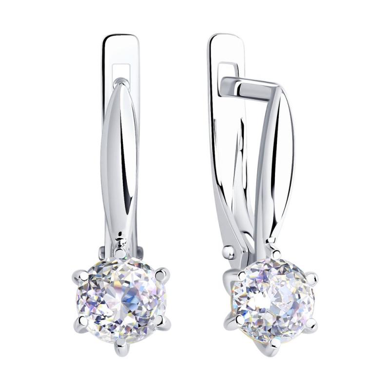 Серьги из белого золота 585 пробы 81020272